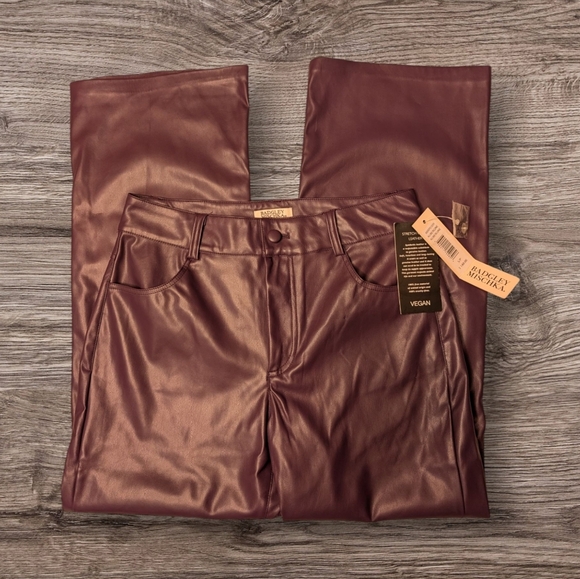 Nwt Vegan Leather Pants in purple 💜 - Picture 1 of 6